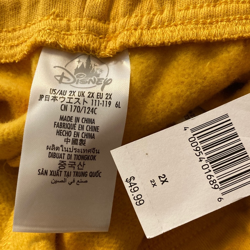 Disney Parks Mickey Mouse Gold Joggers Sweatpants Women Size M, L, XL, 2X, 3X - Picture 9 of 11